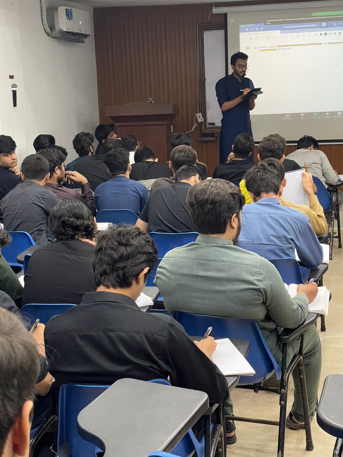 Economics students with Sir Fahad Munaf Parekh