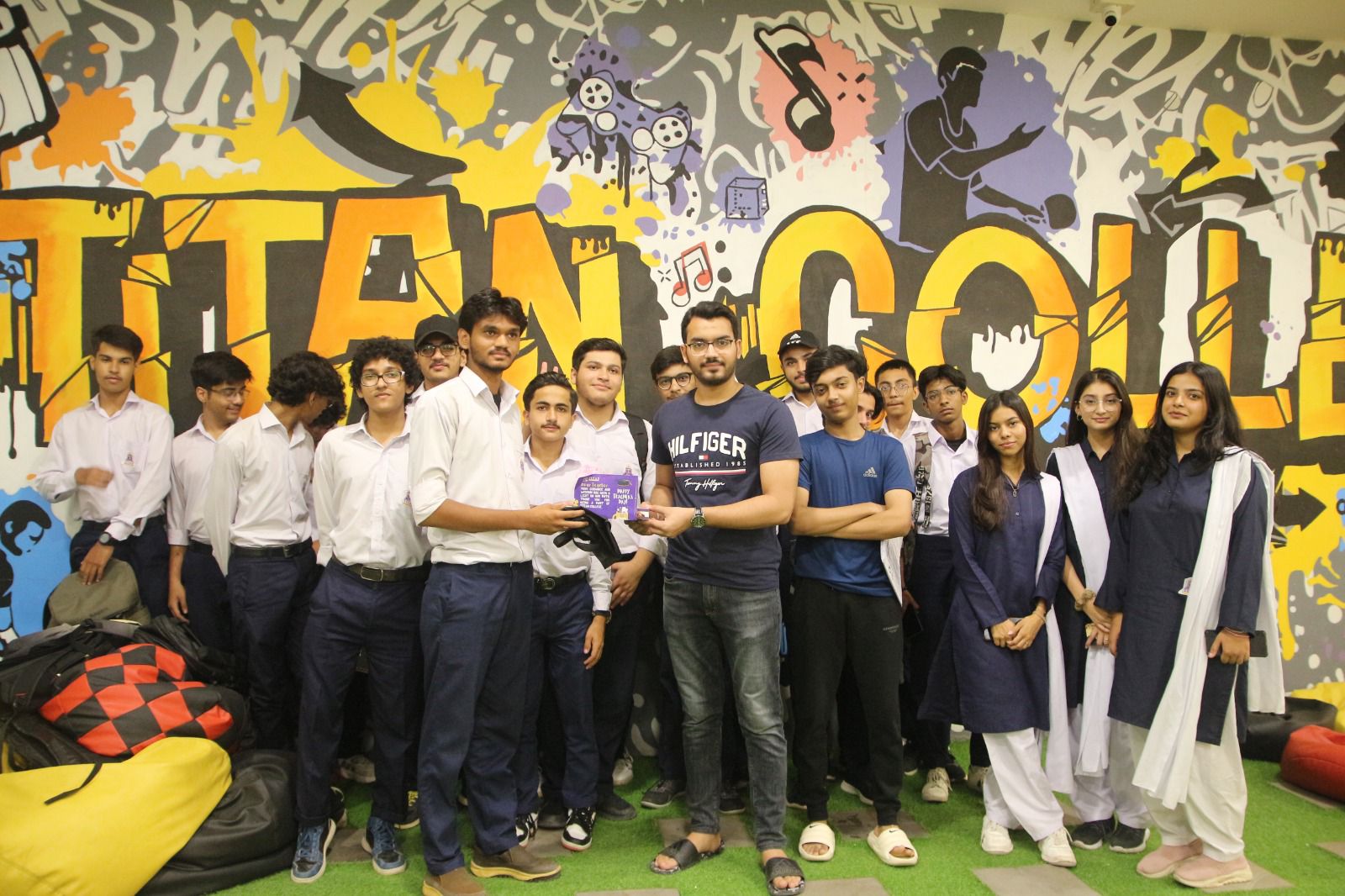 Economics students with Sir Fahad Munaf Parekh