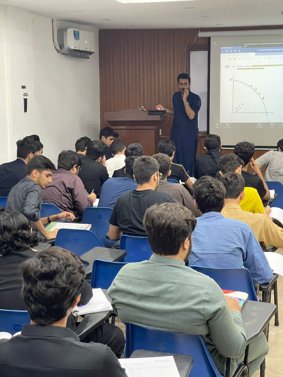 Economics students with Sir Fahad Munaf Parekh